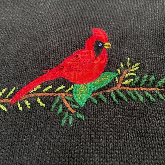 Vintage Bobbie Brooks Christmas Cardinal Button Down Sweater Vest - Picture 9 of 9